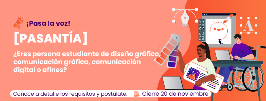 Convocatoria para pasante de Diseño gráfico